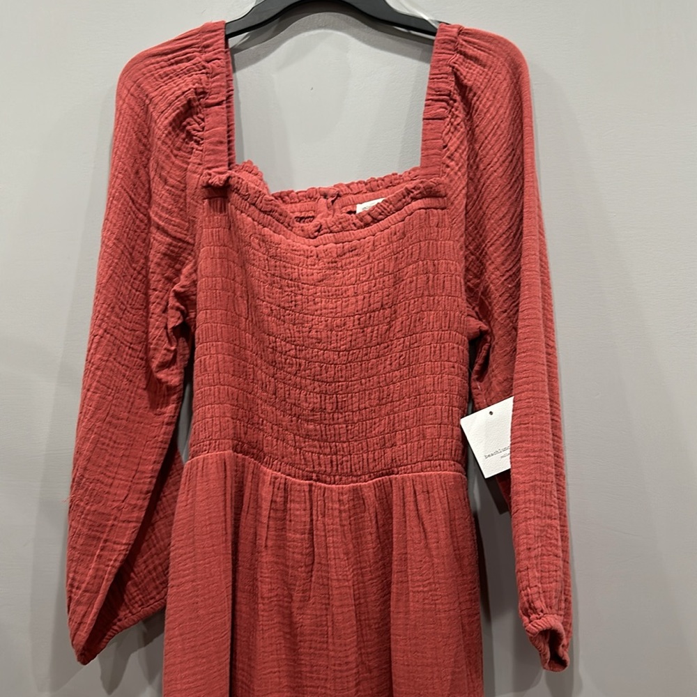 beachlunchlounge Women's Cutout Back Smocked Midi Dress L - Picture 12 of 15
